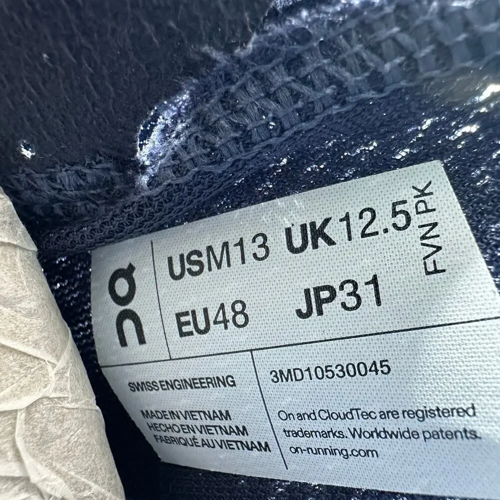 On Cloud 5 Running Shoe Mens 13 Navy Lightweight Travel Slip-On Athleisure Shoe - Picture 5 of 12